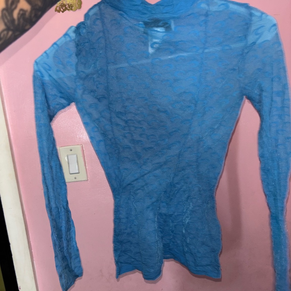 Marine Serre blue Sheer top